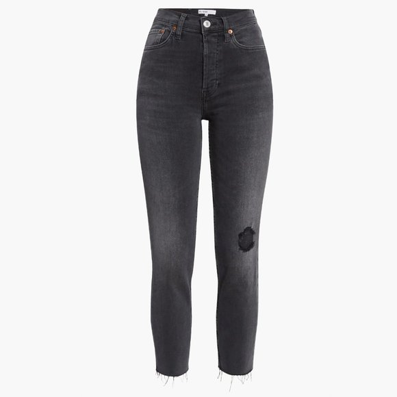 RE/Done Originals High Waist Ankle Crop Jeans | Live in Black | 26 - Picture 1 of 11